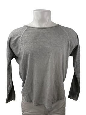 NSF Men's Heather Gray Cotton Crewneck Long Sleeve Casual Tee T-shirt Top Size M